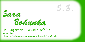 sara bohunka business card